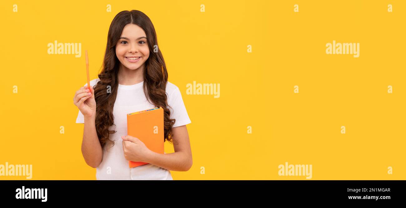 happy student prepare for exam. schoolgirl do homework. school report ...