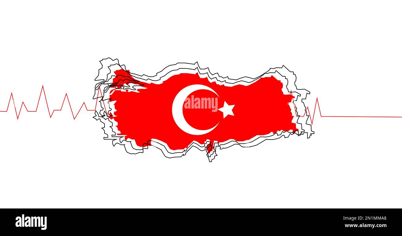 earthquake in Turkey, stopped heartbeat Stock Photo