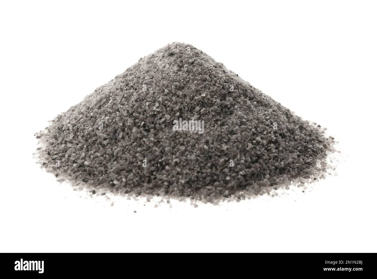 Pile of ground black salt isolated on white Stock Photo