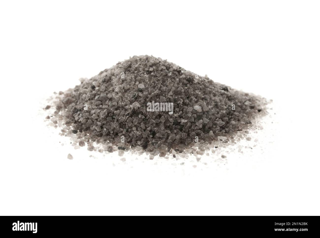 Pile of ground black salt isolated on white Stock Photo