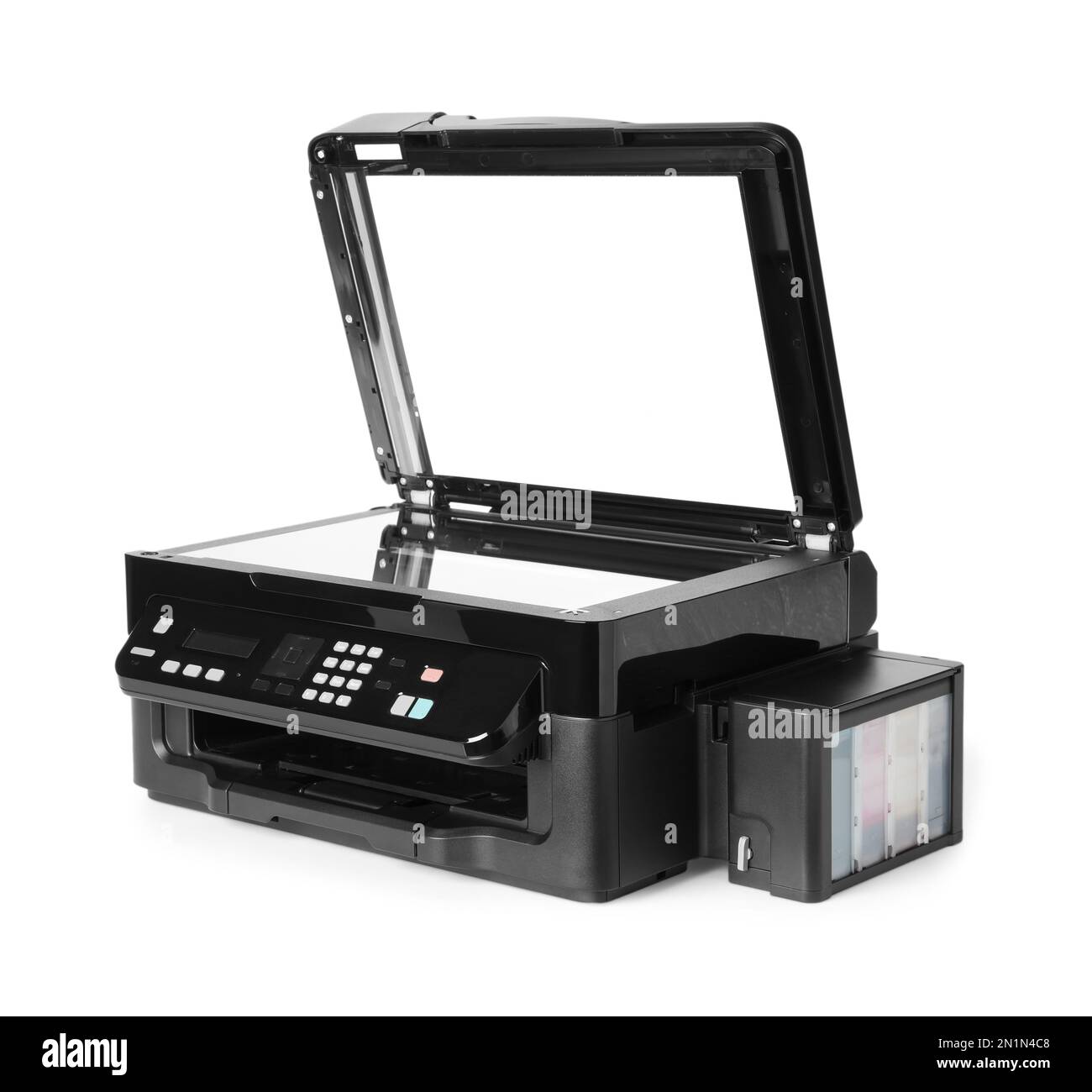New open multifunction printer isolated on white Stock Photo