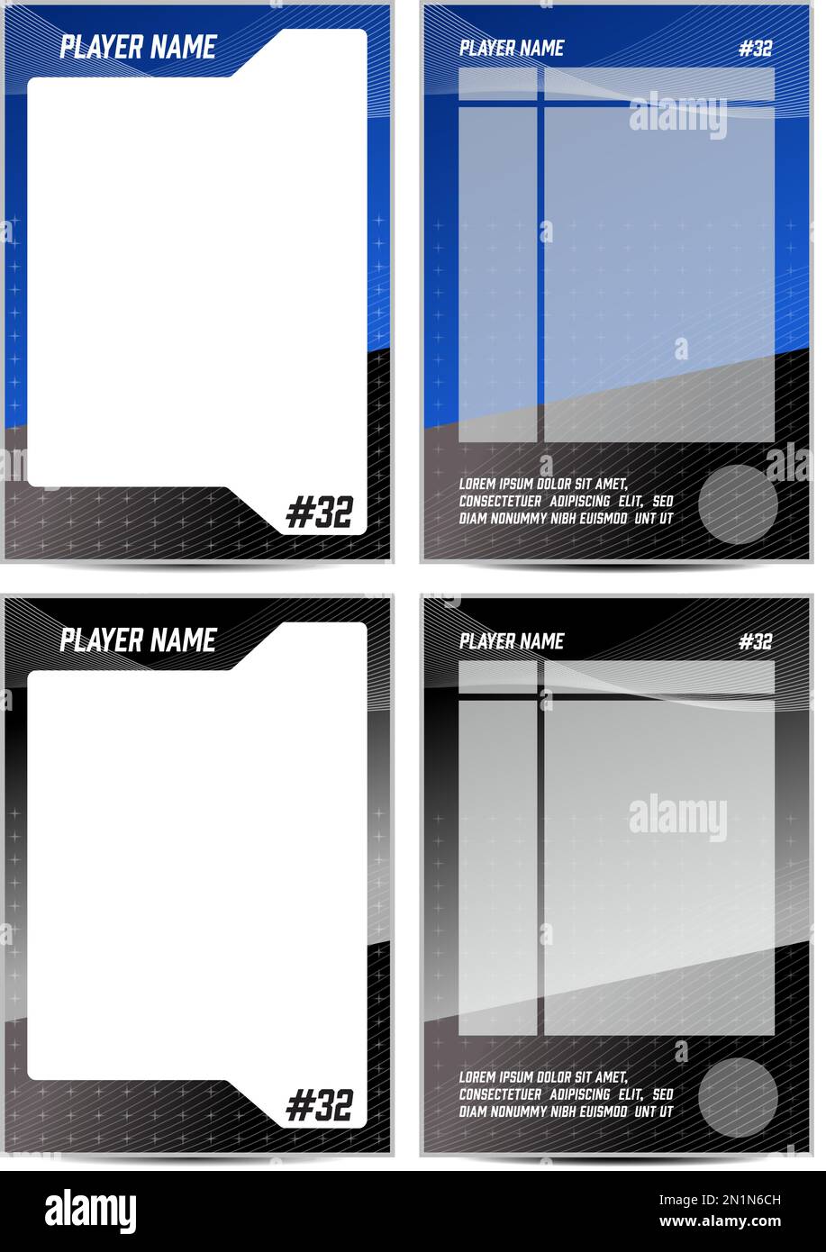 Sport player trading card frame border template design front and back