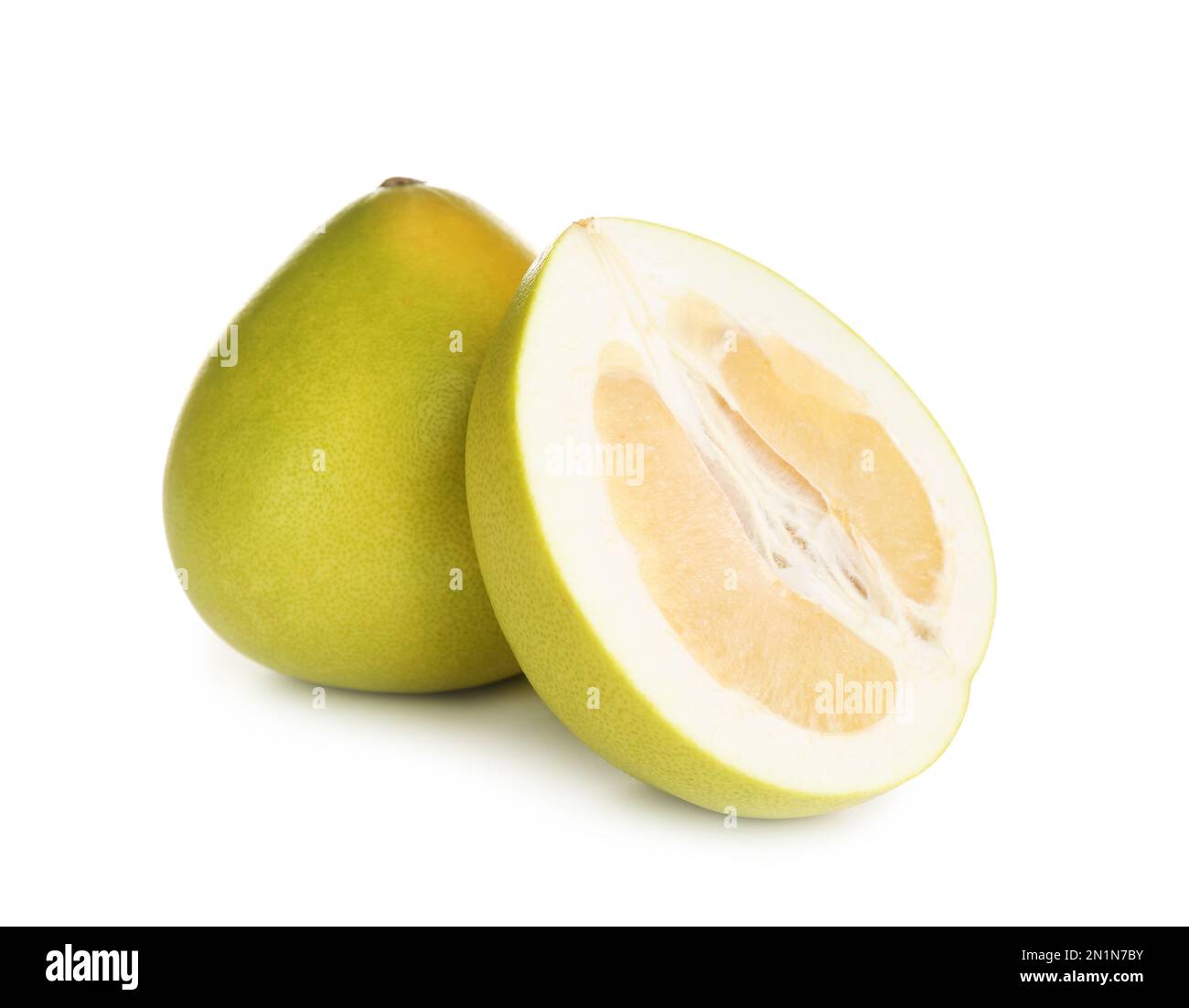 Fresh cut and whole pomelo fruits isolated on white Stock Photo Alamy