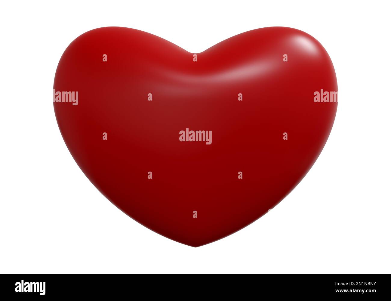 Happy Valentines Day decorated with hearts on white background. 3D ...