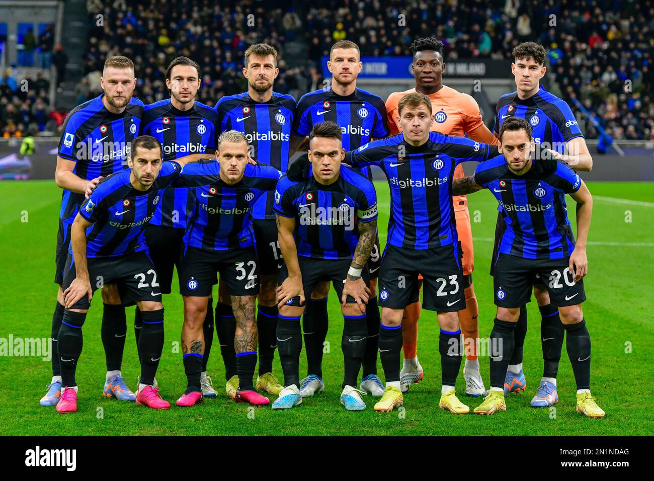 Milano, Italy. 05th Feb, 2023. The starting11 of Inter seen for the