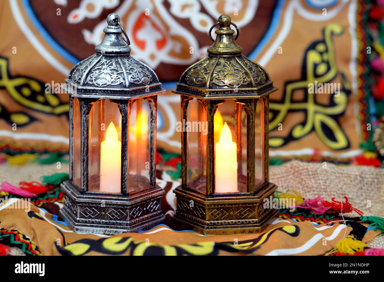 Ramadan Lantern lamp or Fanous Ramadan on a Ramadan background as a festive  celebration of the Islamic fasting days in Arabian Islamic countries, reli  Stock Photo - Alamy