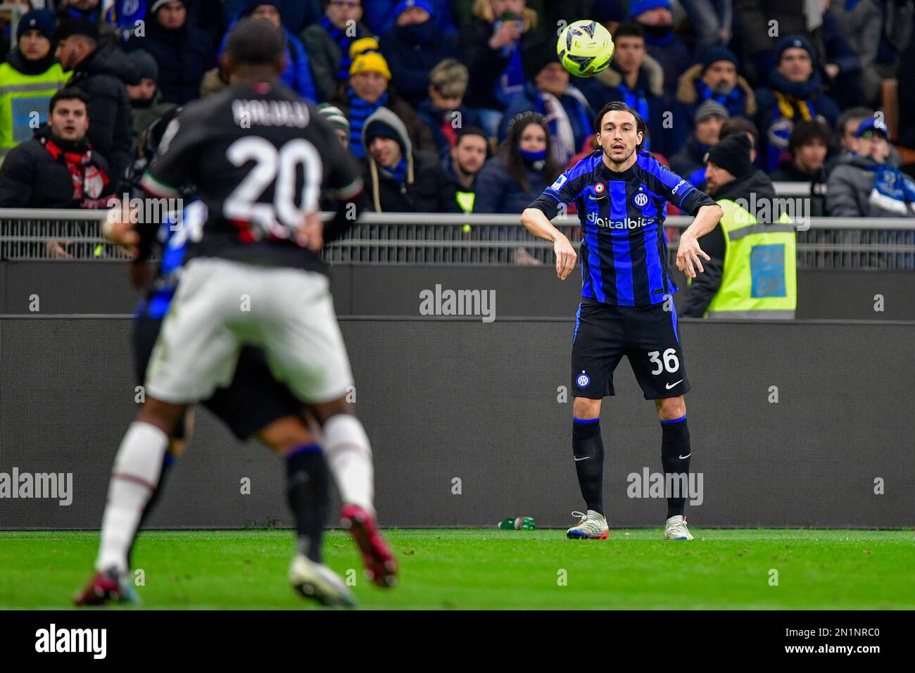 Matteo Darmian of FC Internazionale fights for the ball against Henrikh  Mkhitaryan of AS Roma during the Serie A 2020/21 / LM Stock Photo - Alamy