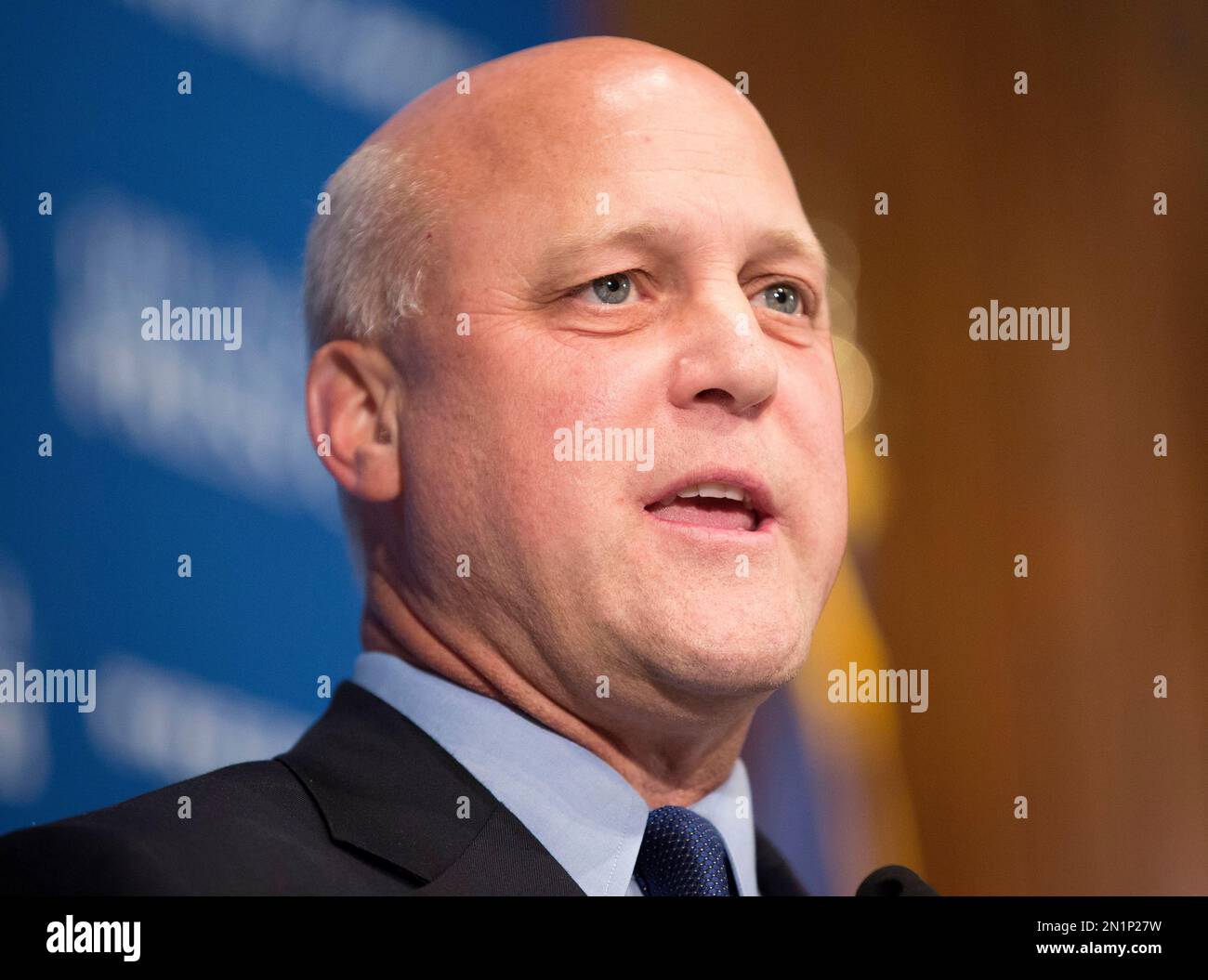 New Orleans Mayor Mitch Landrieu speaks during a National Press Club
