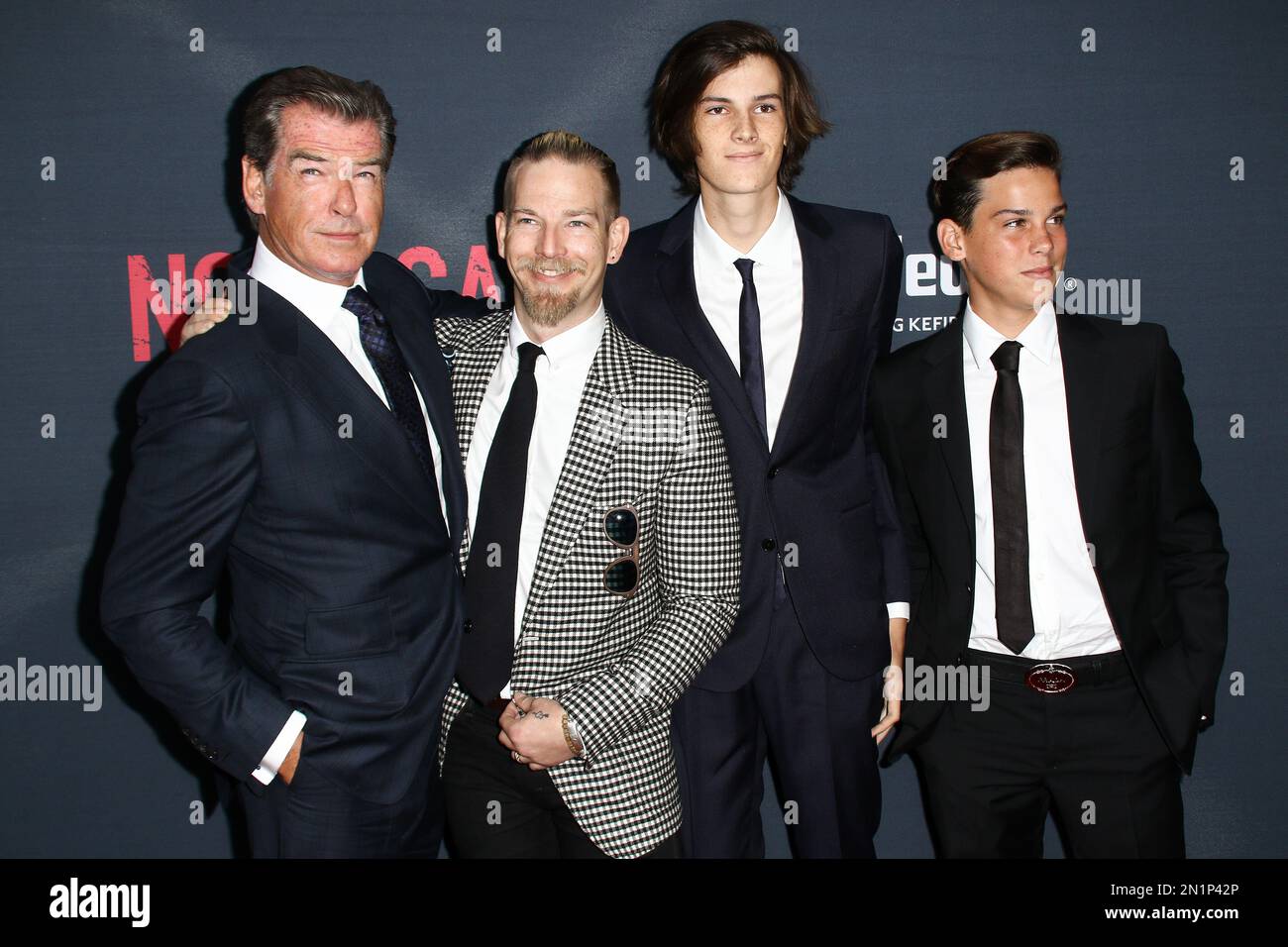 Pierce Brosnan, from left, Sean Brosnan, Dylan Brosnan and Christopher