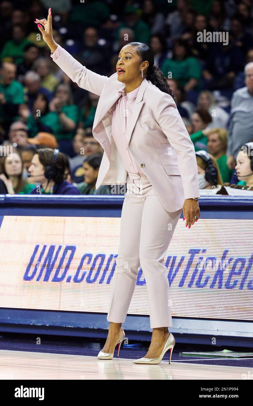 South Bend, Indiana, USA. 05th Feb, 2023. Notre Dame head coach Niele Ivey  during NCAA Women's Basketball game action between the Duke Blue Devils and  the Notre Dame Fighting Irish at Purcell