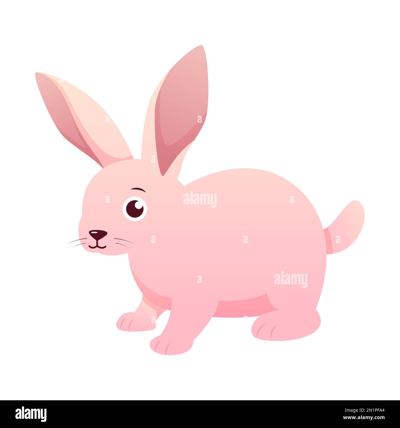 Rabbit . Cute isolated cartoon vector . Stock Vector
