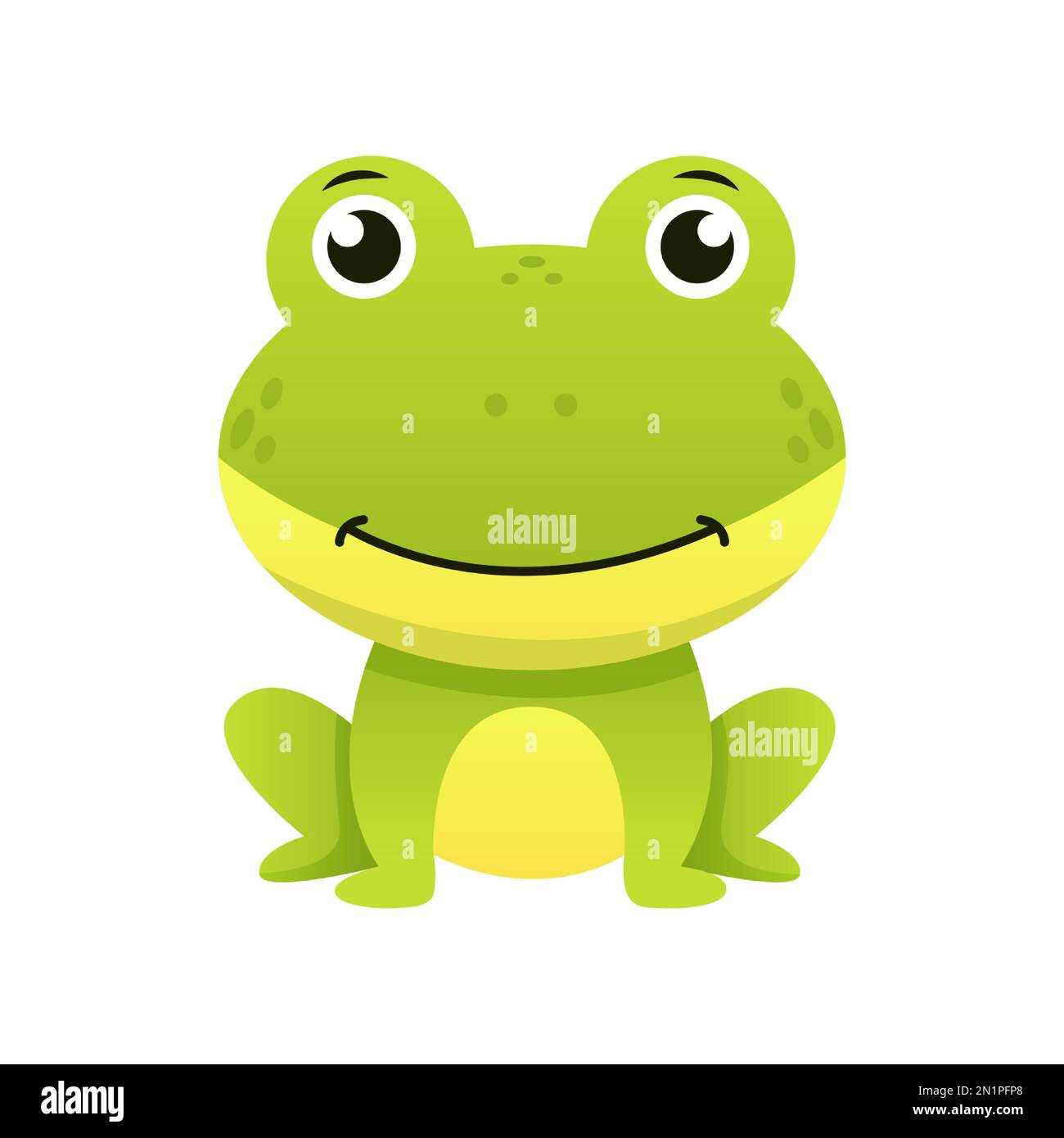 Frog . Cute isolated cartoon vector . Stock Vector