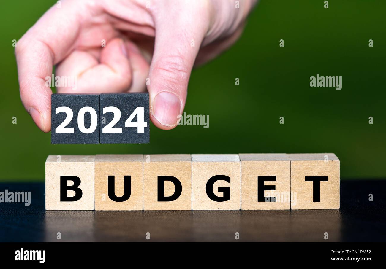 Cubes form the expression '2024 budget' Stock Photo Alamy