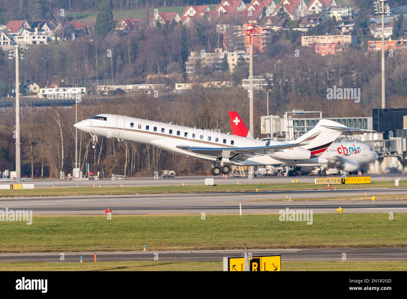 Zurich, Switzerland, January 20,2023 Bombardier Global 7500 business