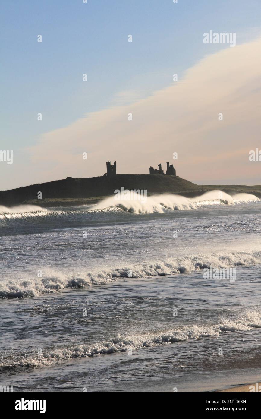 Northumbrian Castle at Dunstanburgh Stock Photo Alamy