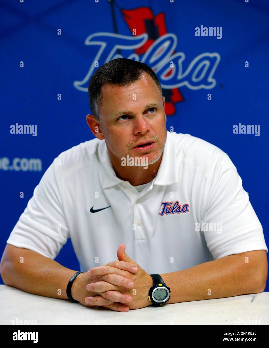 Tulsa Head Coach Philip Montgomery Talks With The Media During The Teams Ncaa College Football 9502