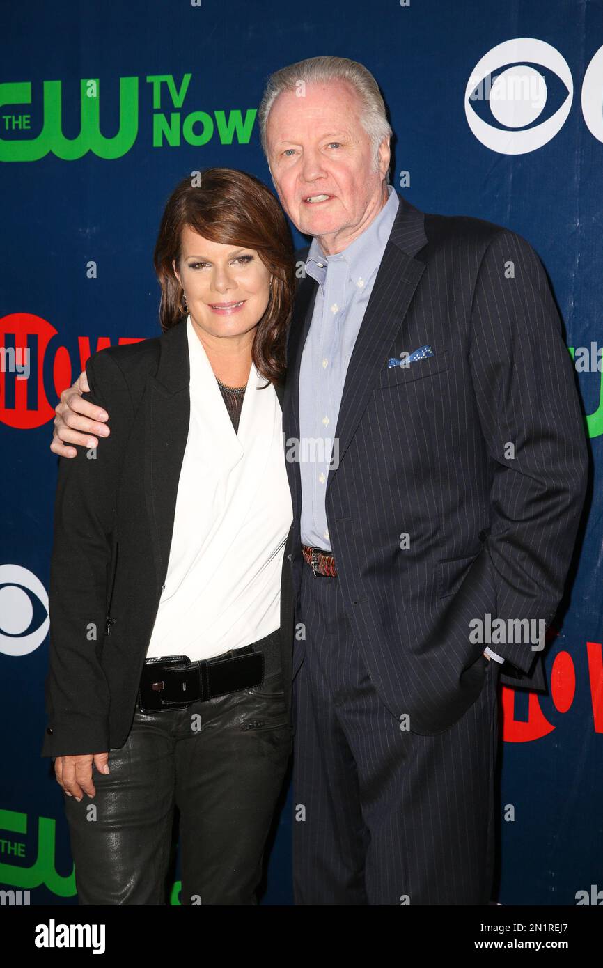 Marcia Gay Harden, left, and Jon Voight arrive at the Summer TCA CBS