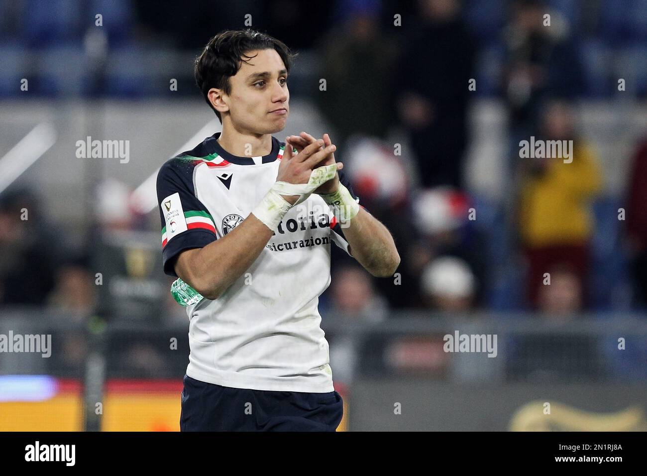 Ange Capuozzo of Italy greets his supporters at the end of the 2023 Six ...