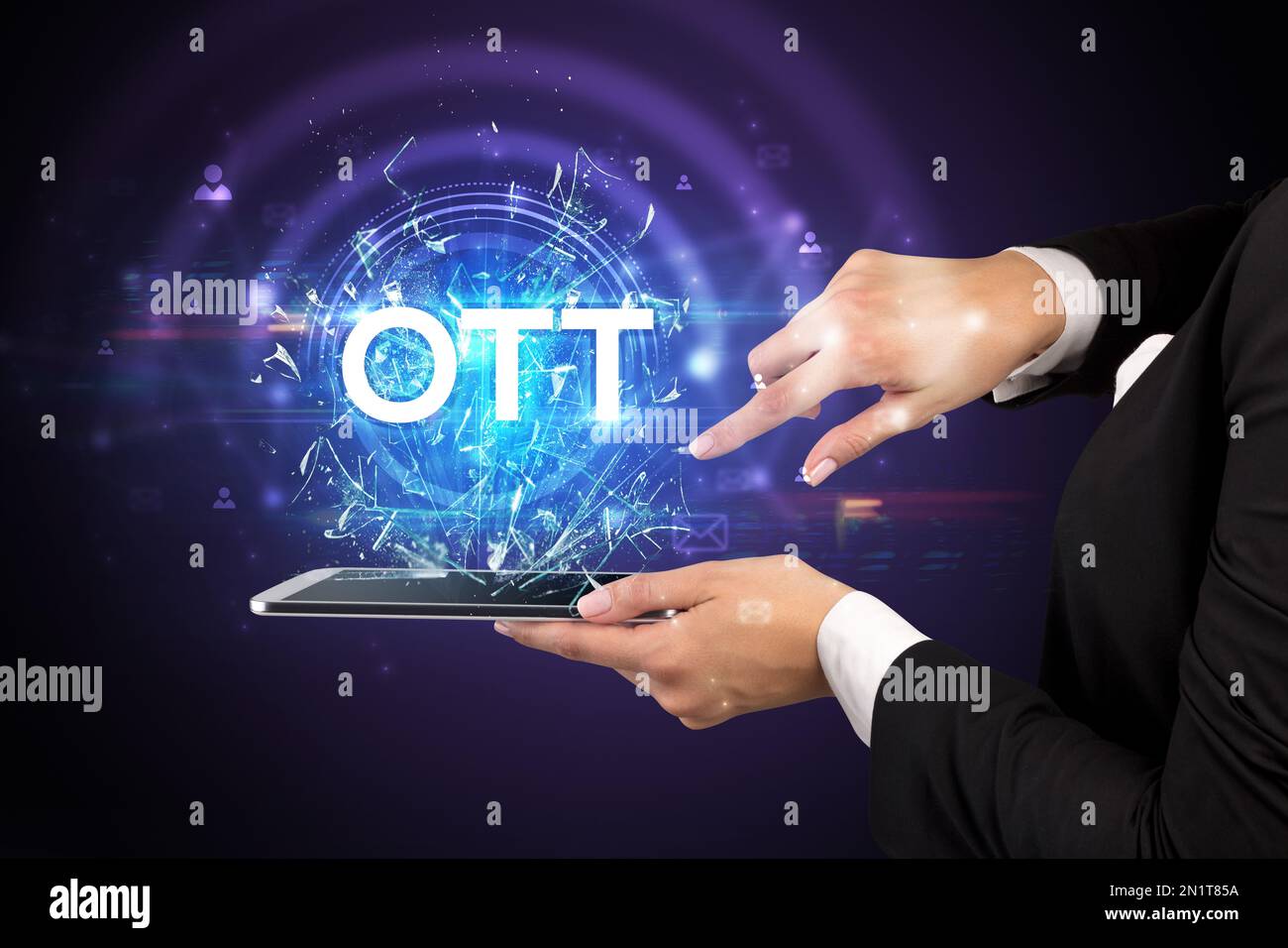 Closeup of a touchscreen with abbreviation Stock Photo Alamy