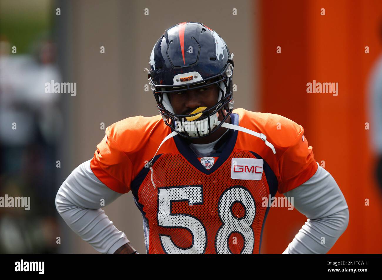 Denver Broncos outside linebacker Von Miller (58) during drills at the ...