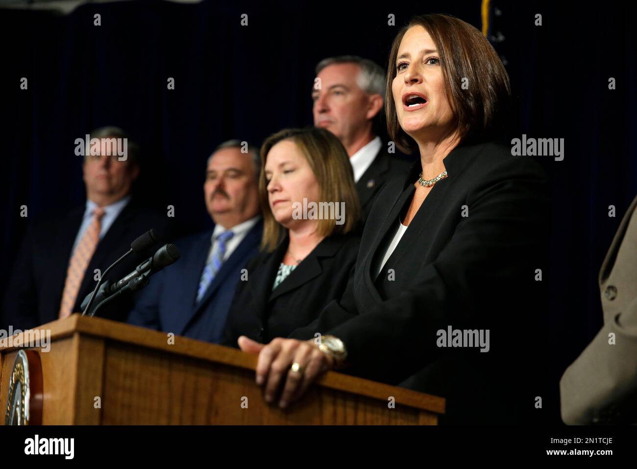 Montgomery County District Attorney Risa Vetri Ferman speaks during a news conference Thursday