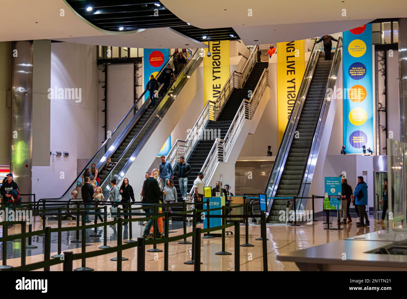 Chicago, IL, USA February 6, 2023 Main entrance lobby to the Museum