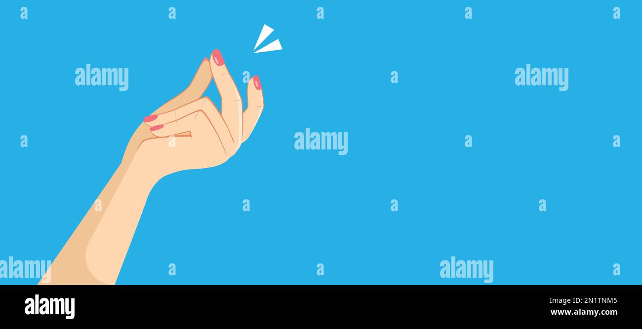 Vector illustration of female hand snapping fingers gesture Stock Photo Alamy