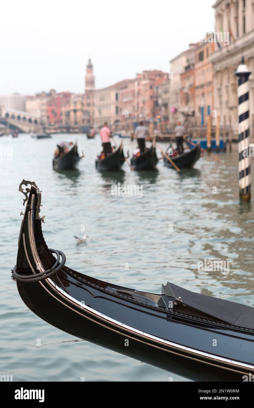 Italy, Venice, gondola ferro detail along the Grande Canal Stock Photo ...