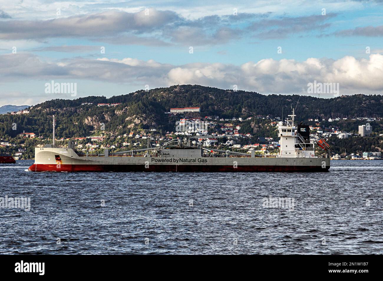 Cement carrier Ireland in Byfjorden, departing fromn the port of Bergen, Norway. Stock Photo