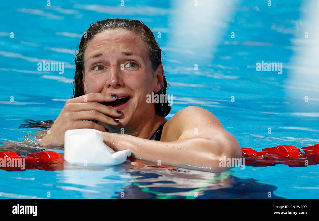 Hungarys Gold Medal Winner Katinka Hosszu Cries After Setting A New World Record In The Womens 9724