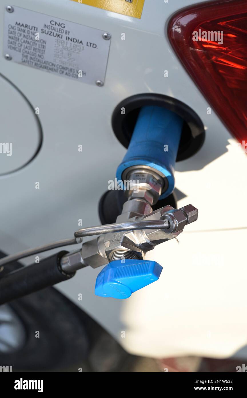 INDIA, Punjab, Think Gas CNG compressed natural gas fuel station