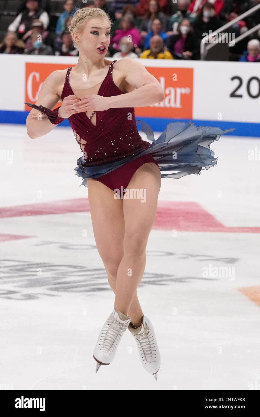 San Jose, California, USA. 27th Jan, 2023. Amber Glenn performs the U.S. Championship Women Free