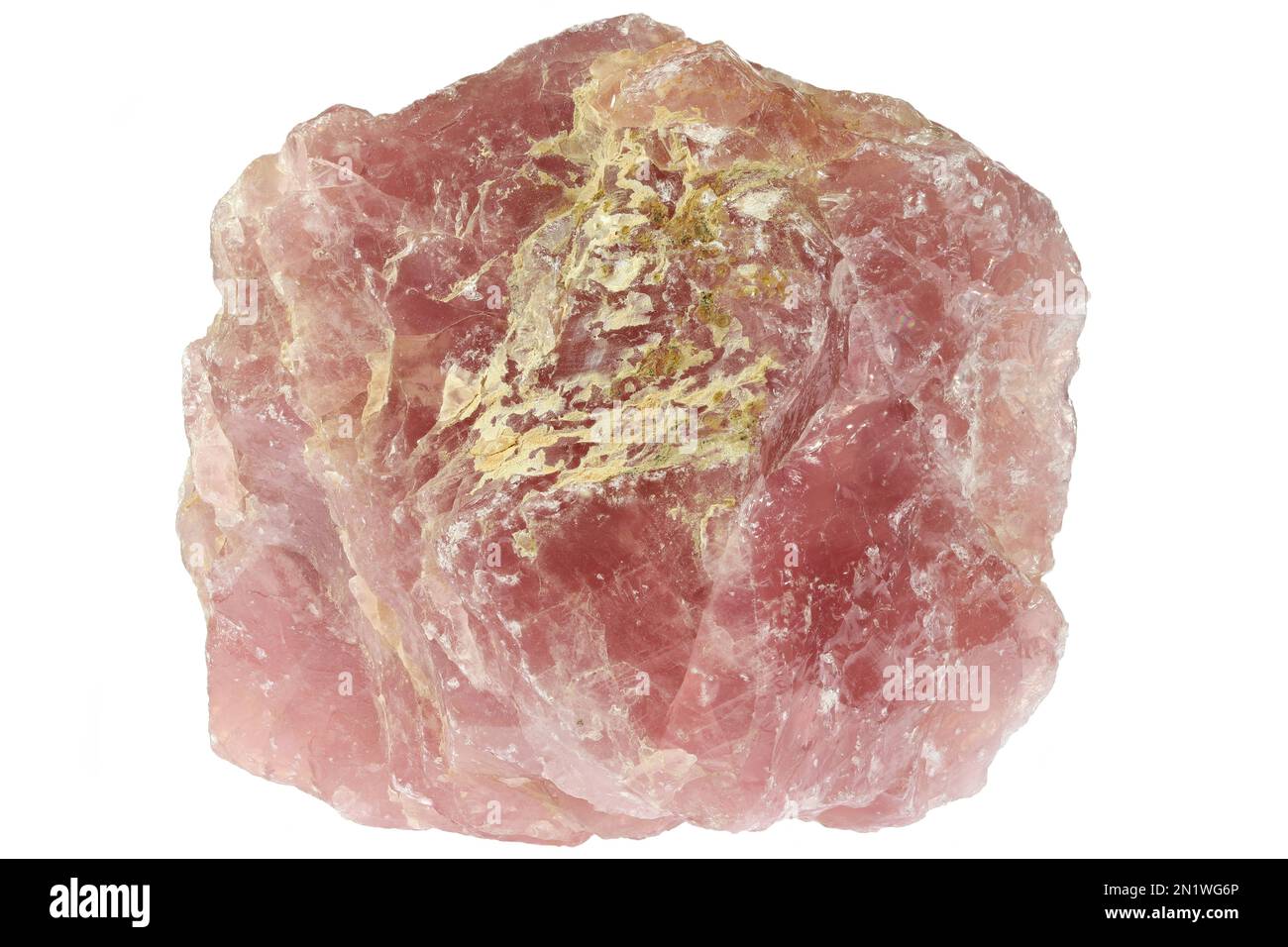 rose quartz from Madagascar isolated on white background Stock Photo