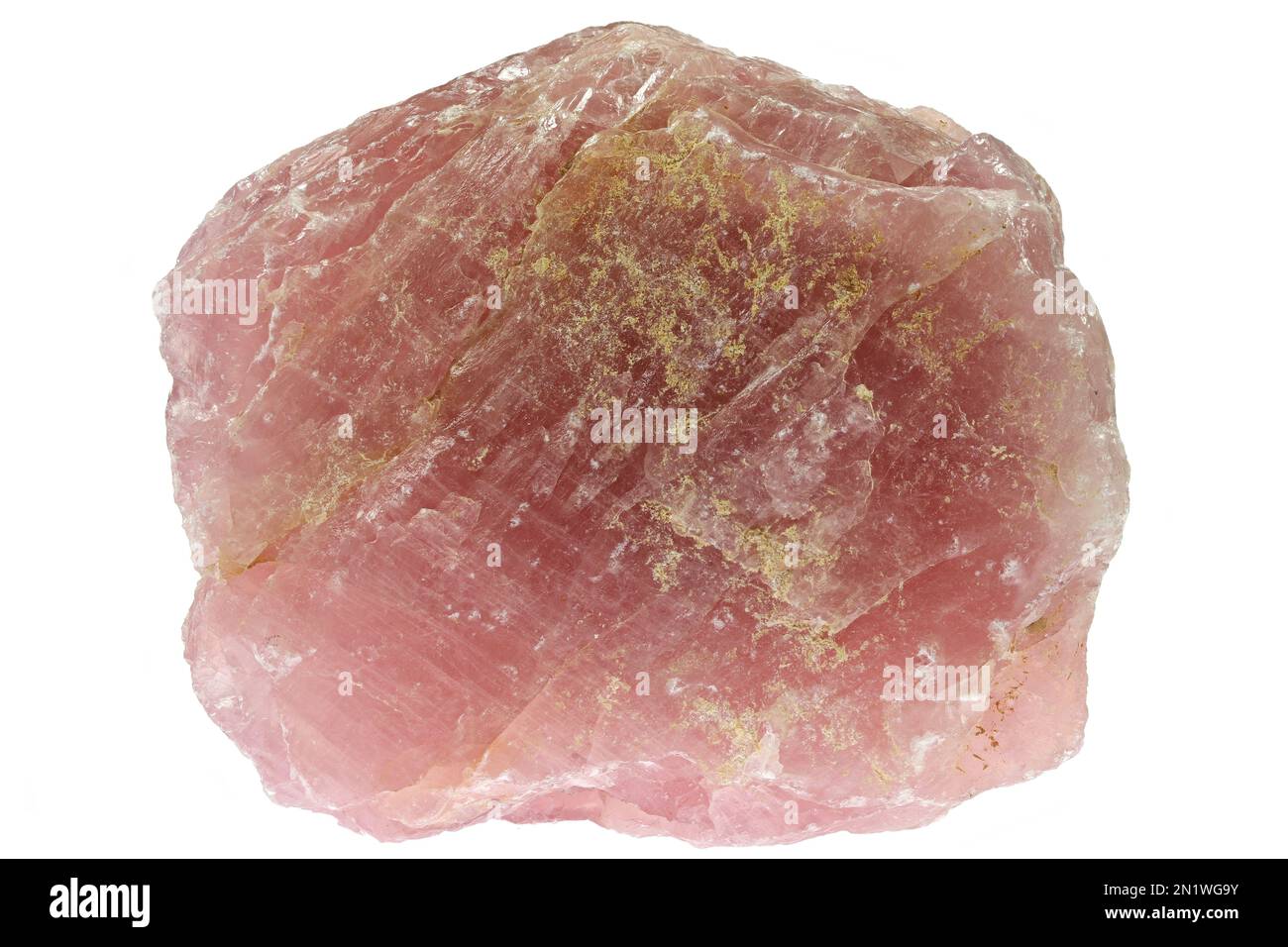rose quartz from Madagascar isolated on white background Stock Photo