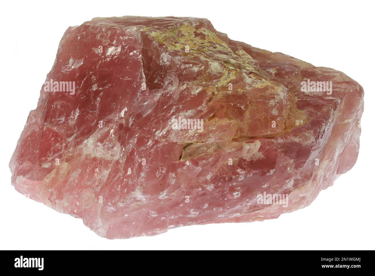 rose quartz from Madagascar isolated on white background Stock Photo