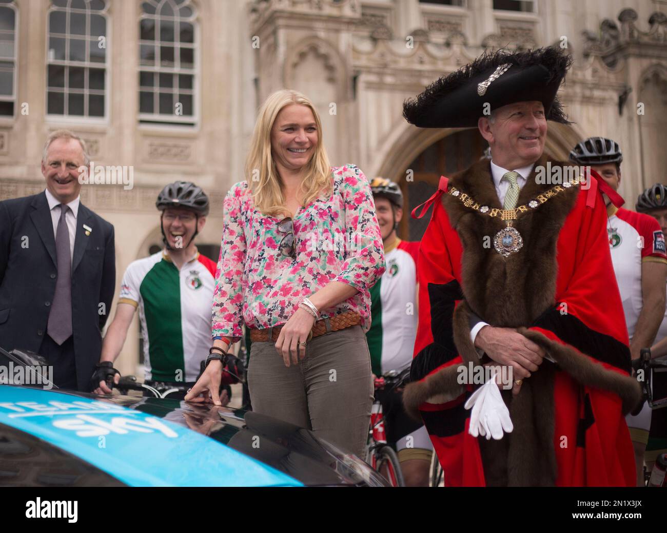 British model Jodie Kidd poses for photographs with the Lord Mayor of ...