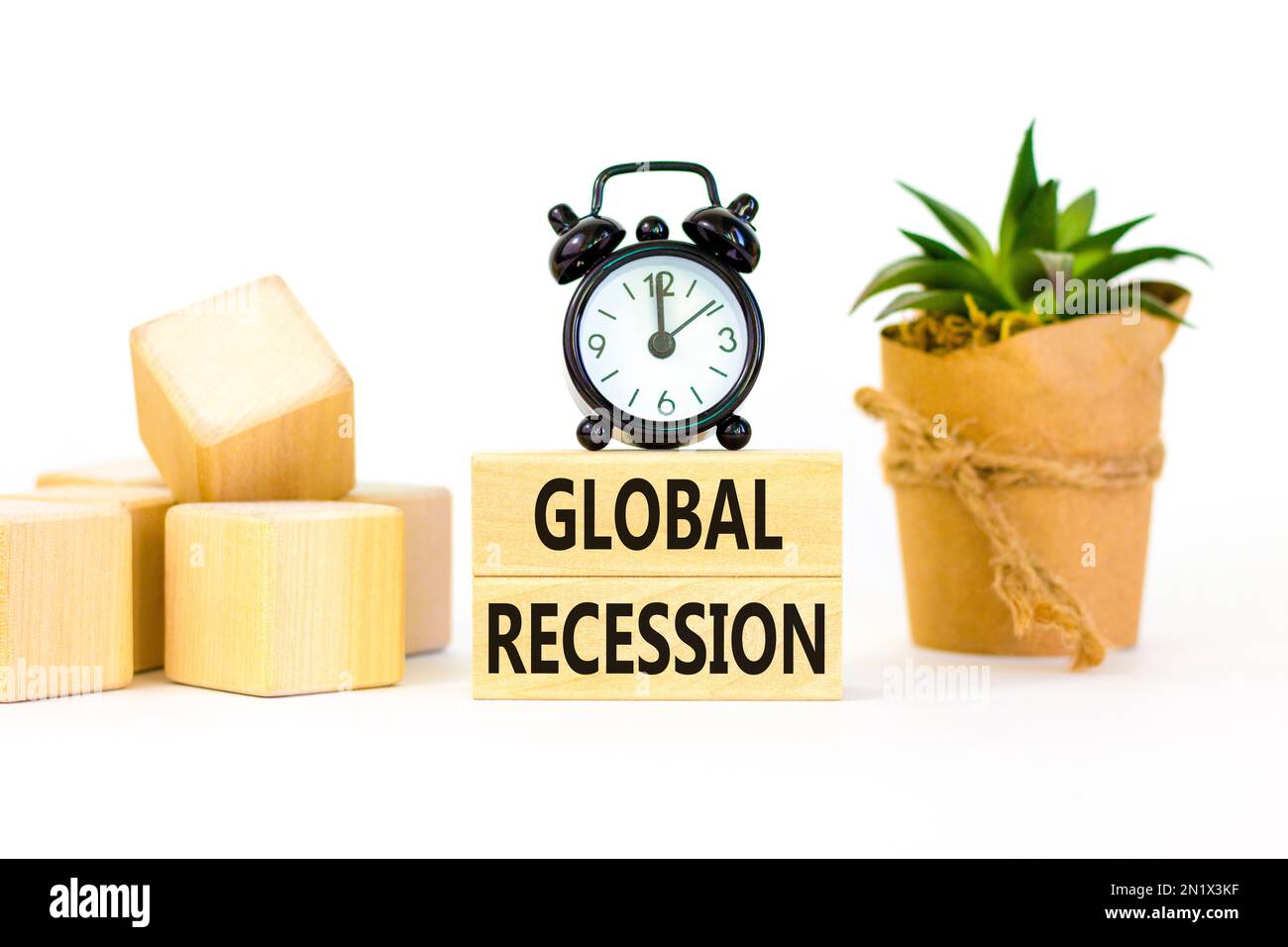Global recession symbol. Concept words Global recession on wooden ...