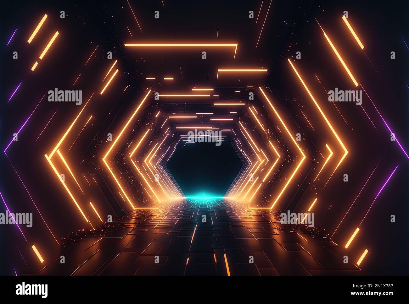 Neon light tunnel hi-res stock photography and images - Alamy