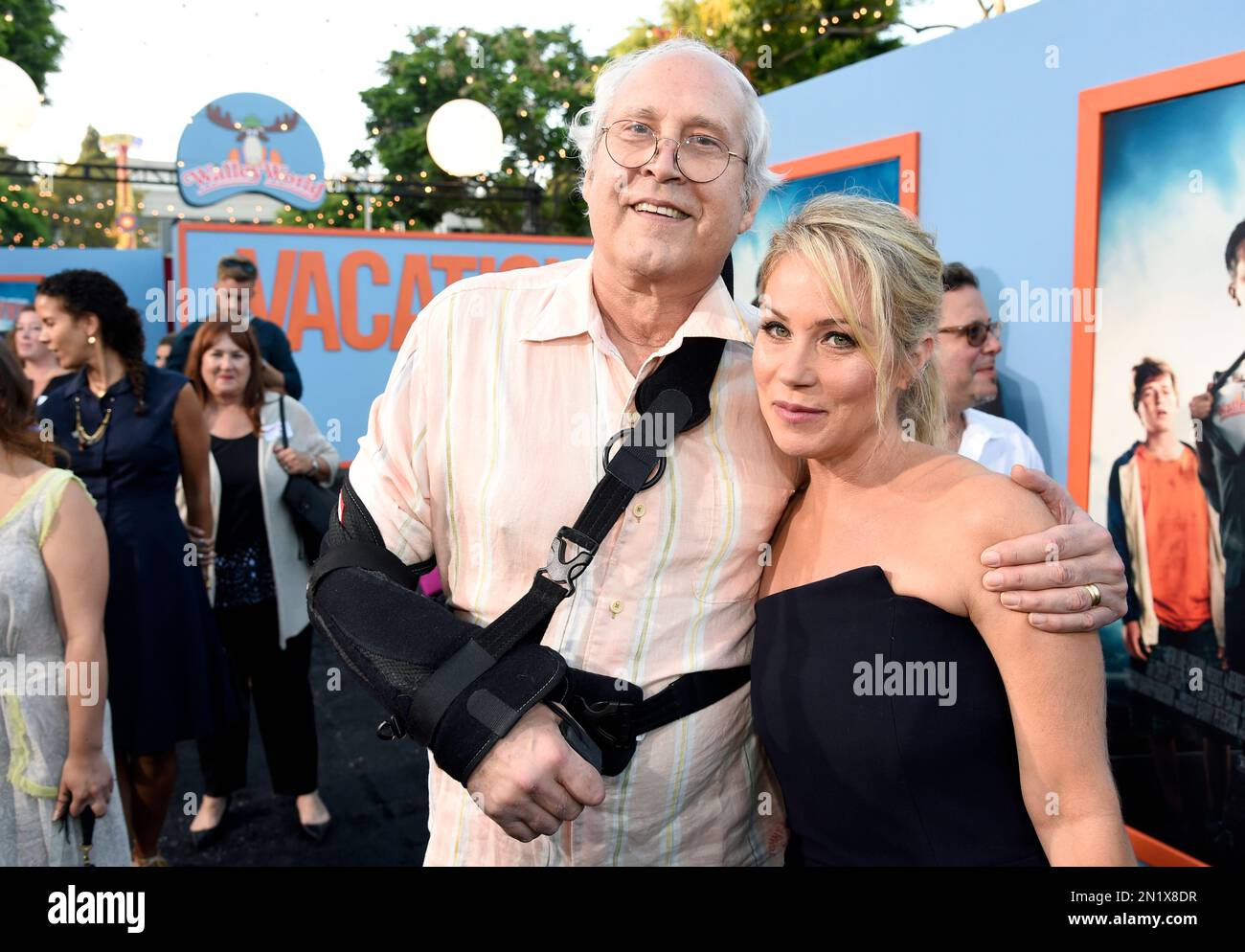 Chevy Chase, left, and Christina Applegate, cast members in 