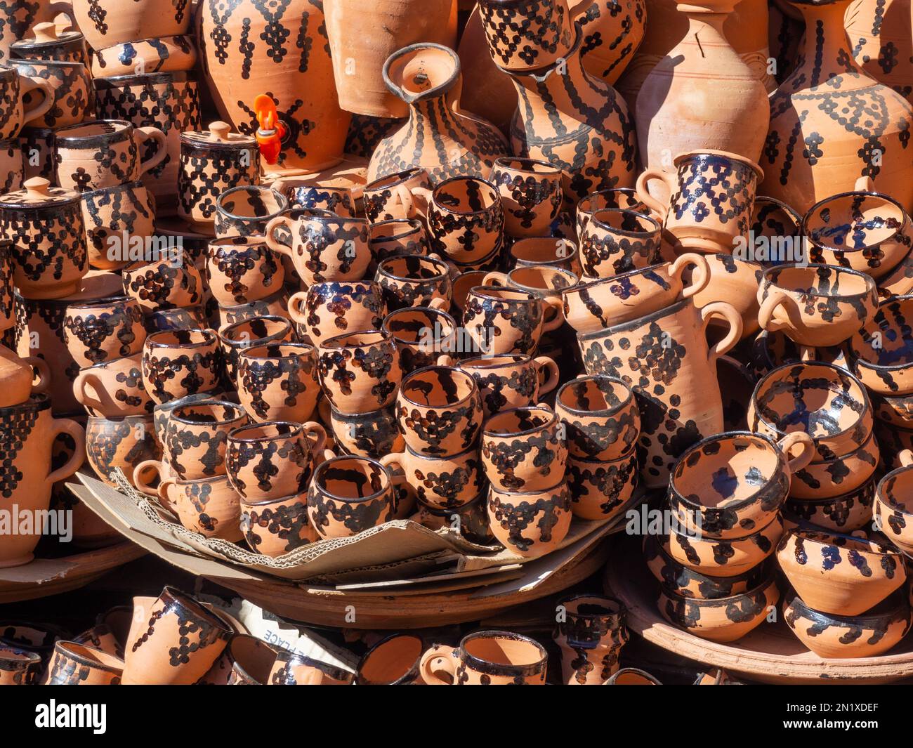 Ceramics in the market , Marrakech , Morocco Stock Photo