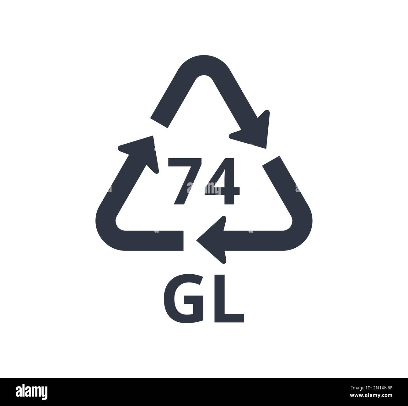 Isolated 74 GL icon for light sort glass. Concept of ecology and ...