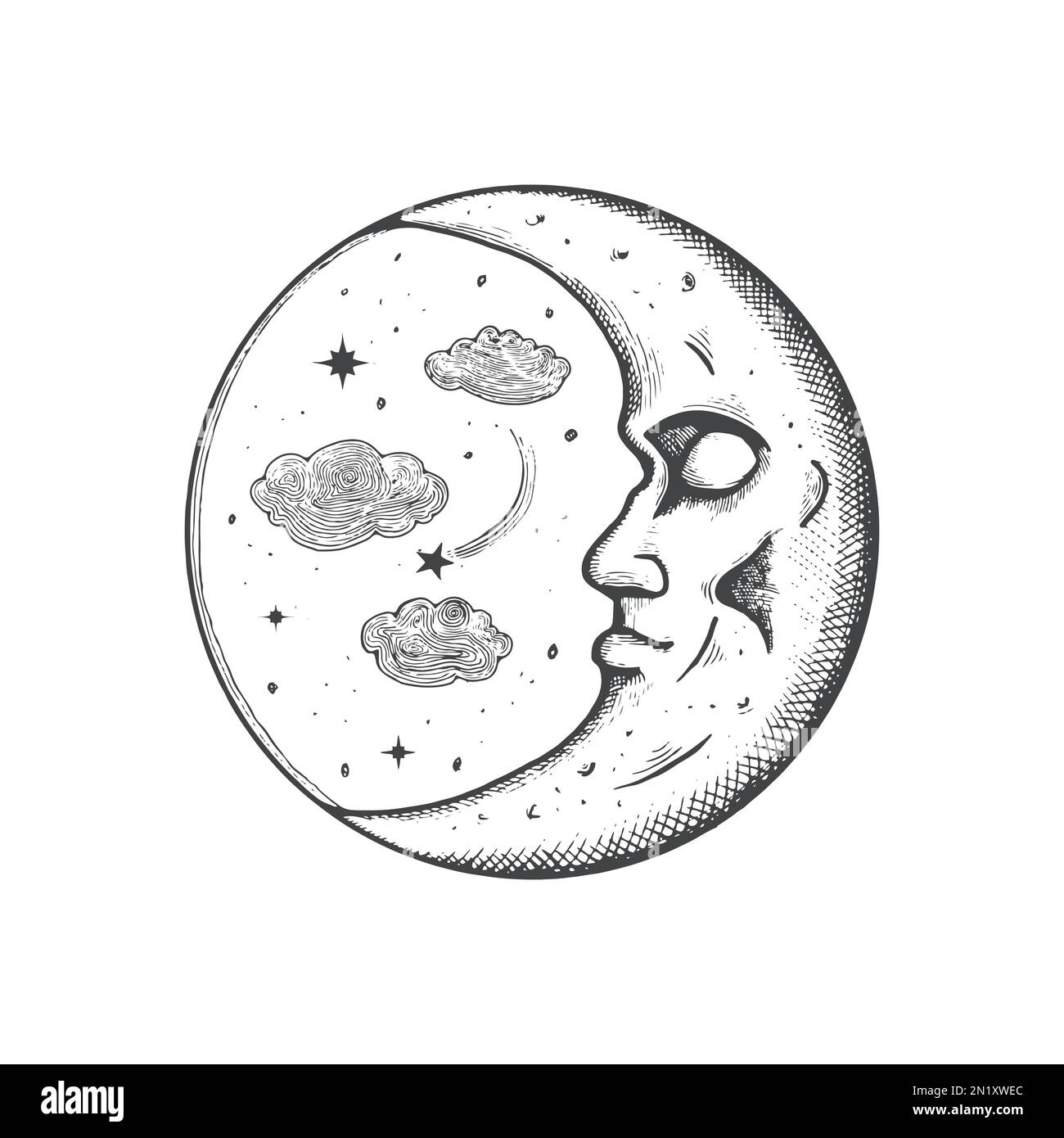 Crescent vector illustration. Moon Stock Vector Image & Art - Alamy