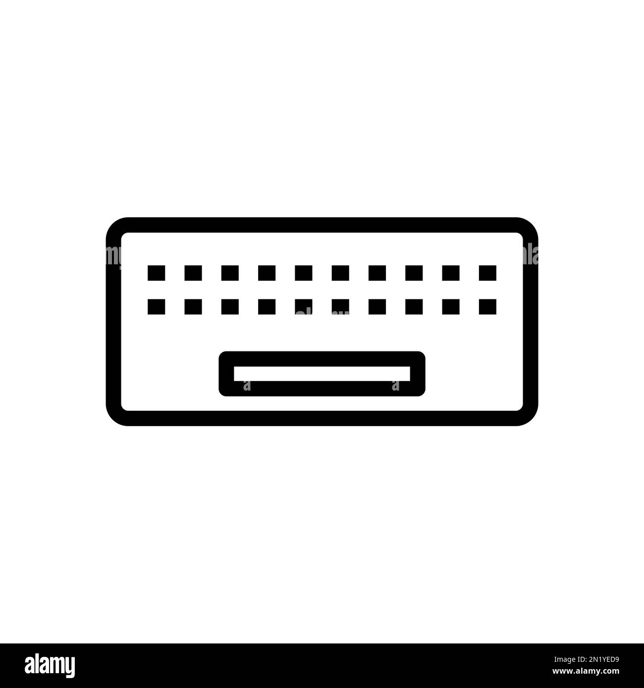 Keyboard icon line isolated on white background. Black flat thin icon ...
