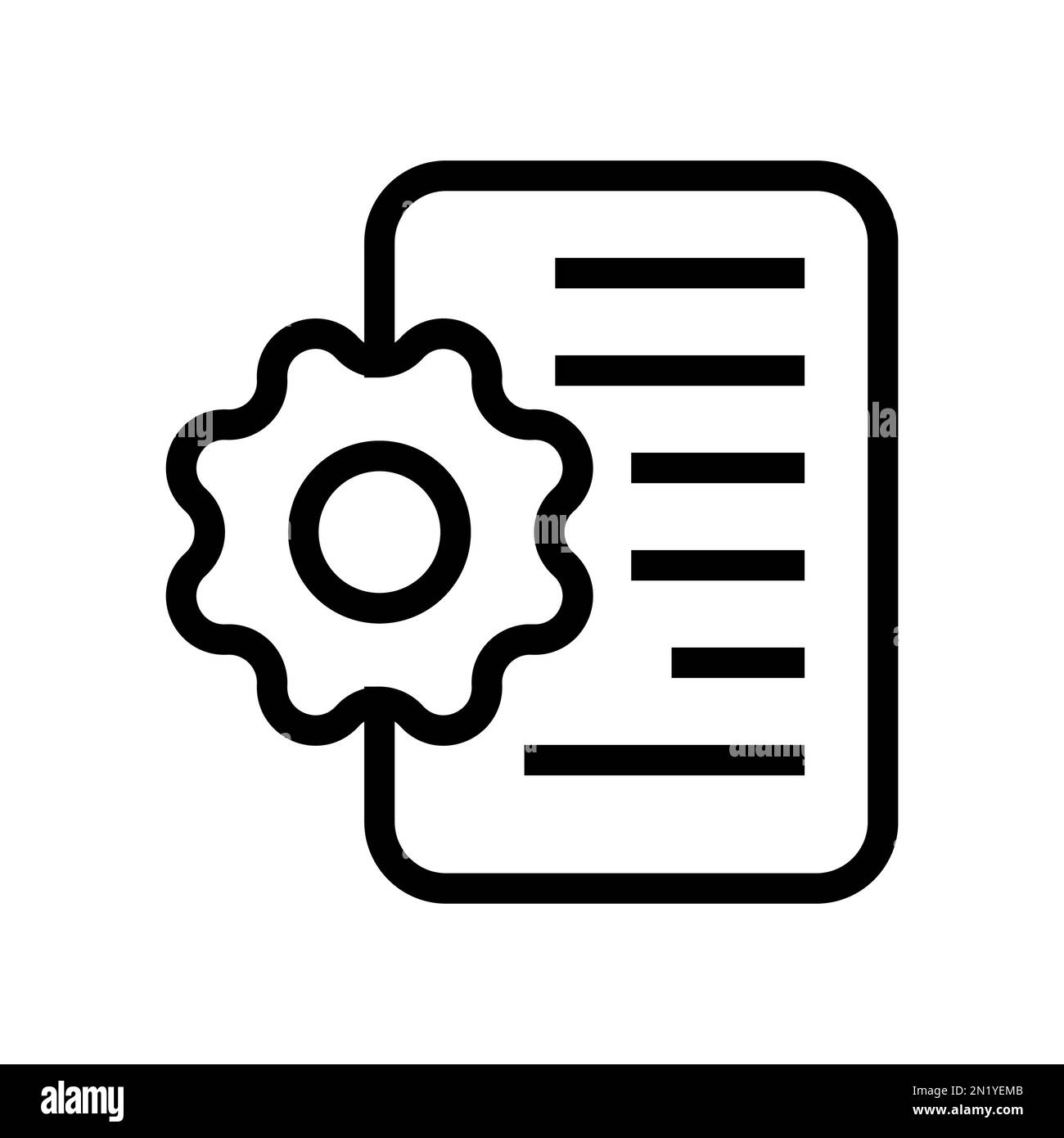 Data text icon line isolated on white background. Black flat thin icon ...