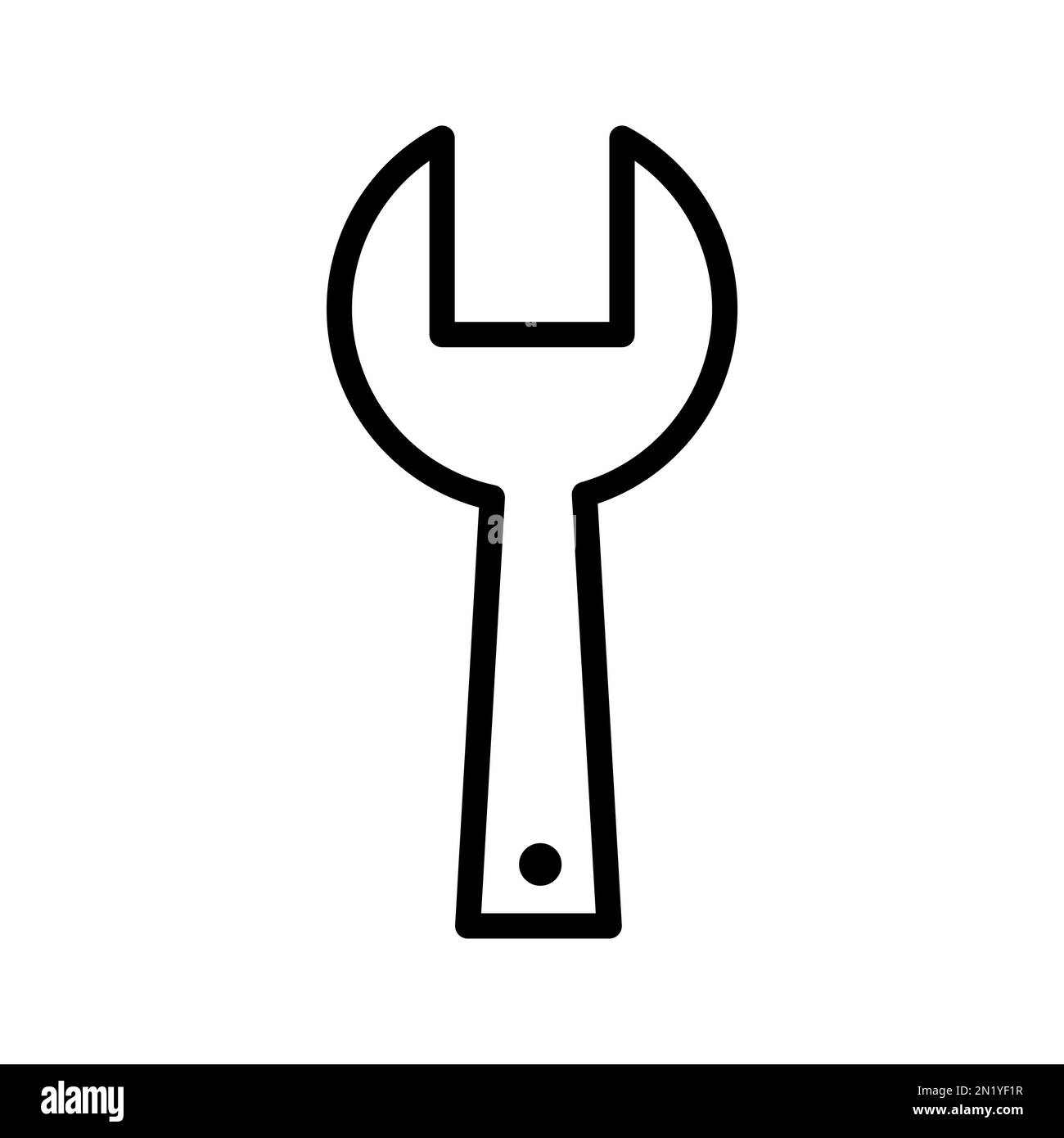 Key tool icon line isolated on white background. Black flat thin icon