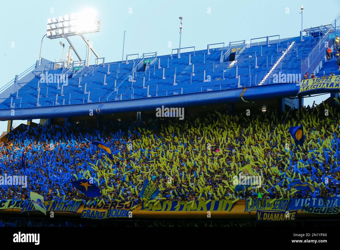 Boca Juniors Stadium Supporters Stock Photo