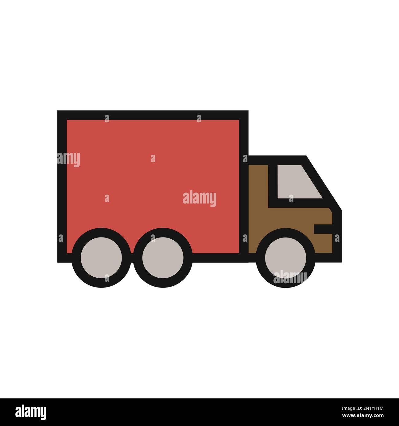 Truck line icon isolated on white background. Black flat thin icon on modern outline style. Linear symbol and editable stroke. Simple and pixel perfec Stock Vector