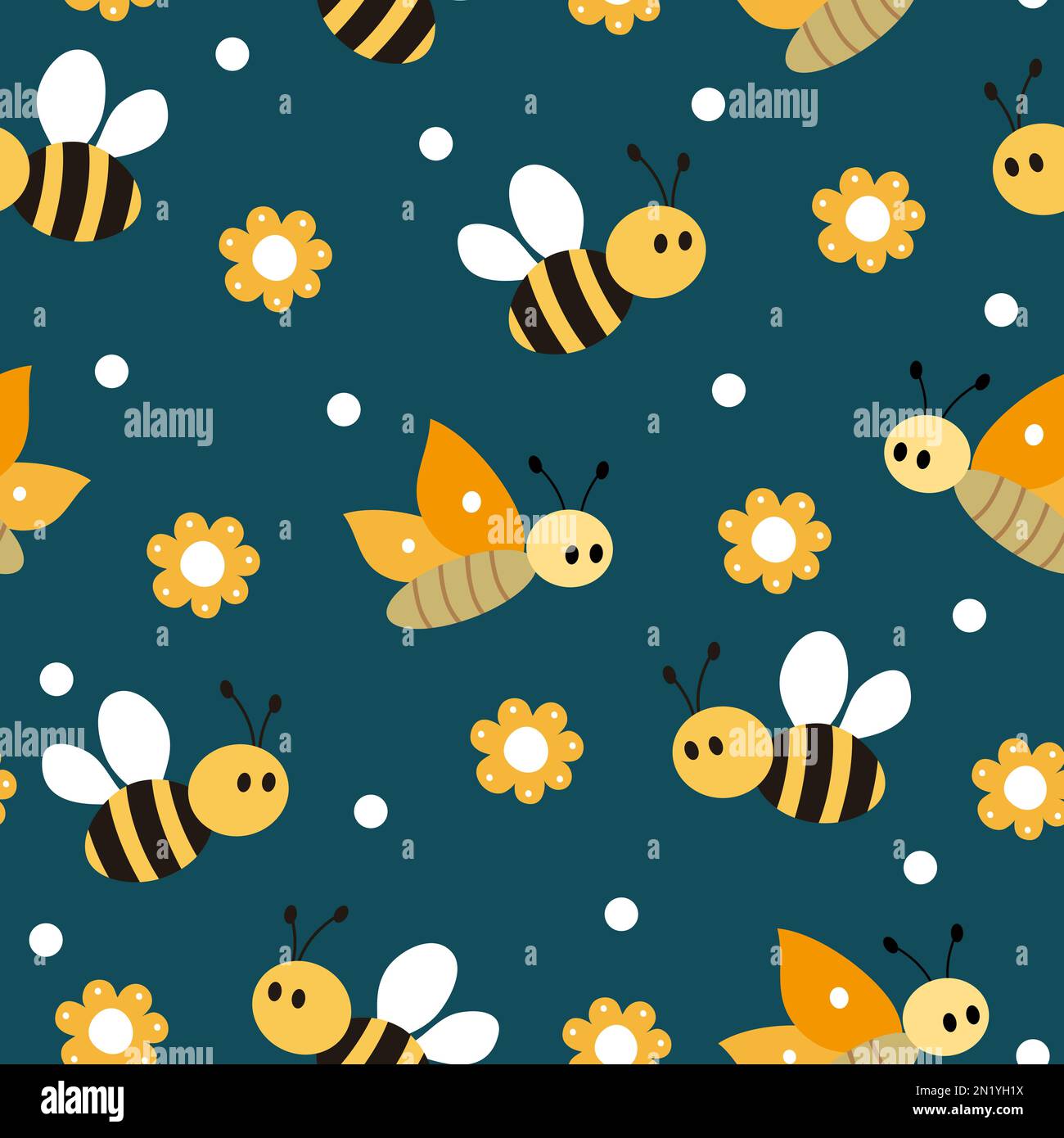 Seamless pattern flying bees hi-res stock photography and images - Alamy