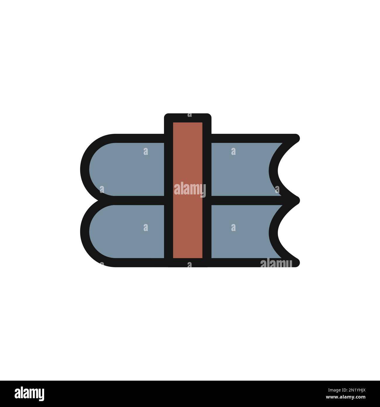 Books line icon isolated on white background. Black flat thin icon on ...