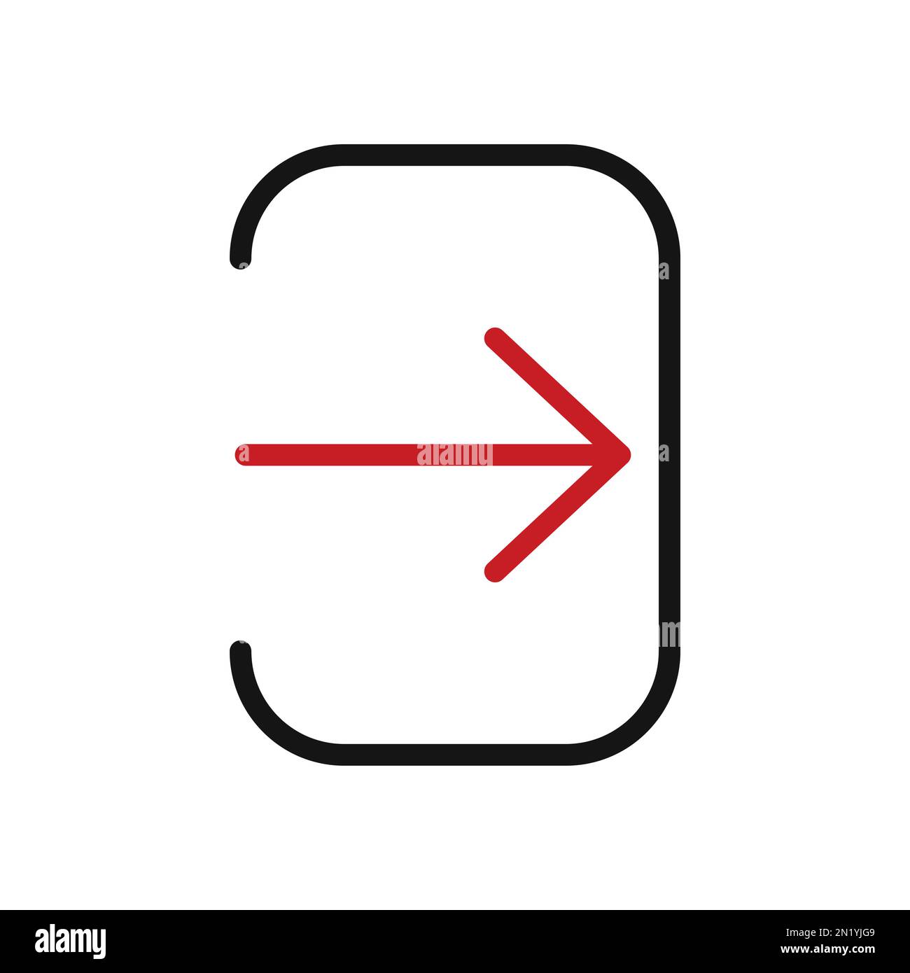 Login line icon isolated on white background. Black flat thin icon on ...